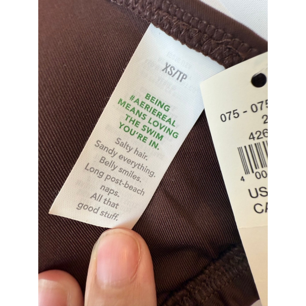 Women's Aerie Triangle Bikini Top XS Brown - Picture 6 of 10